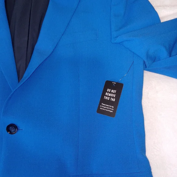 Express Suit Mens 44 Extra Slim Blue 2 Button Wool Blend Pants 34×30 2 PC Suit